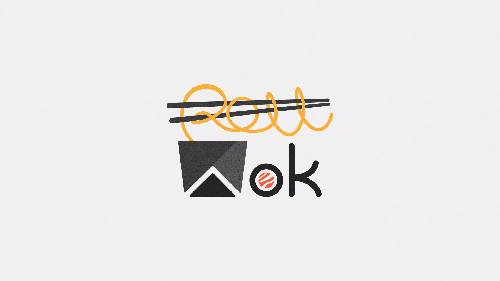 Разработка логотипа суши-бара «Roll Wok Club» в Воскресенске